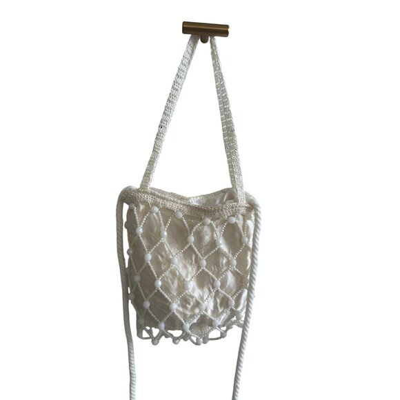 LA REGALE Vintage White Beaded Fish Cocktail Bag Purse - Picture 8 of 9